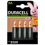 Duracell oplaadbare 1300 mAh AA-formaat batterijen, 4-delig