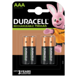 Duracell oplaadbare AAA-batterijen van 750 mAh in een pakket van 4 stuks