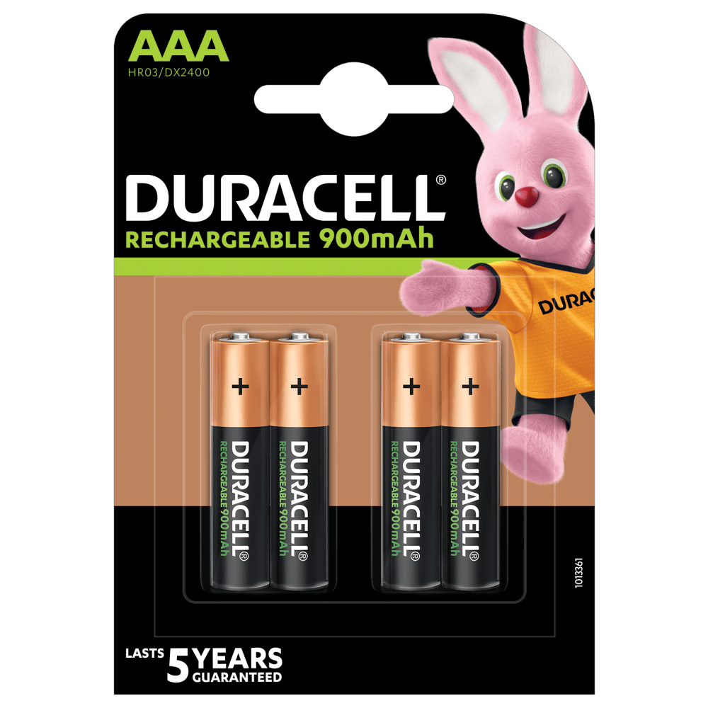 Duracell oplaadbare 900mAh AAA-batterijen 4-delig pakket