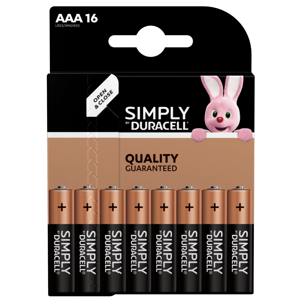 Duracell Simply AAA-batterijen 16 stuks