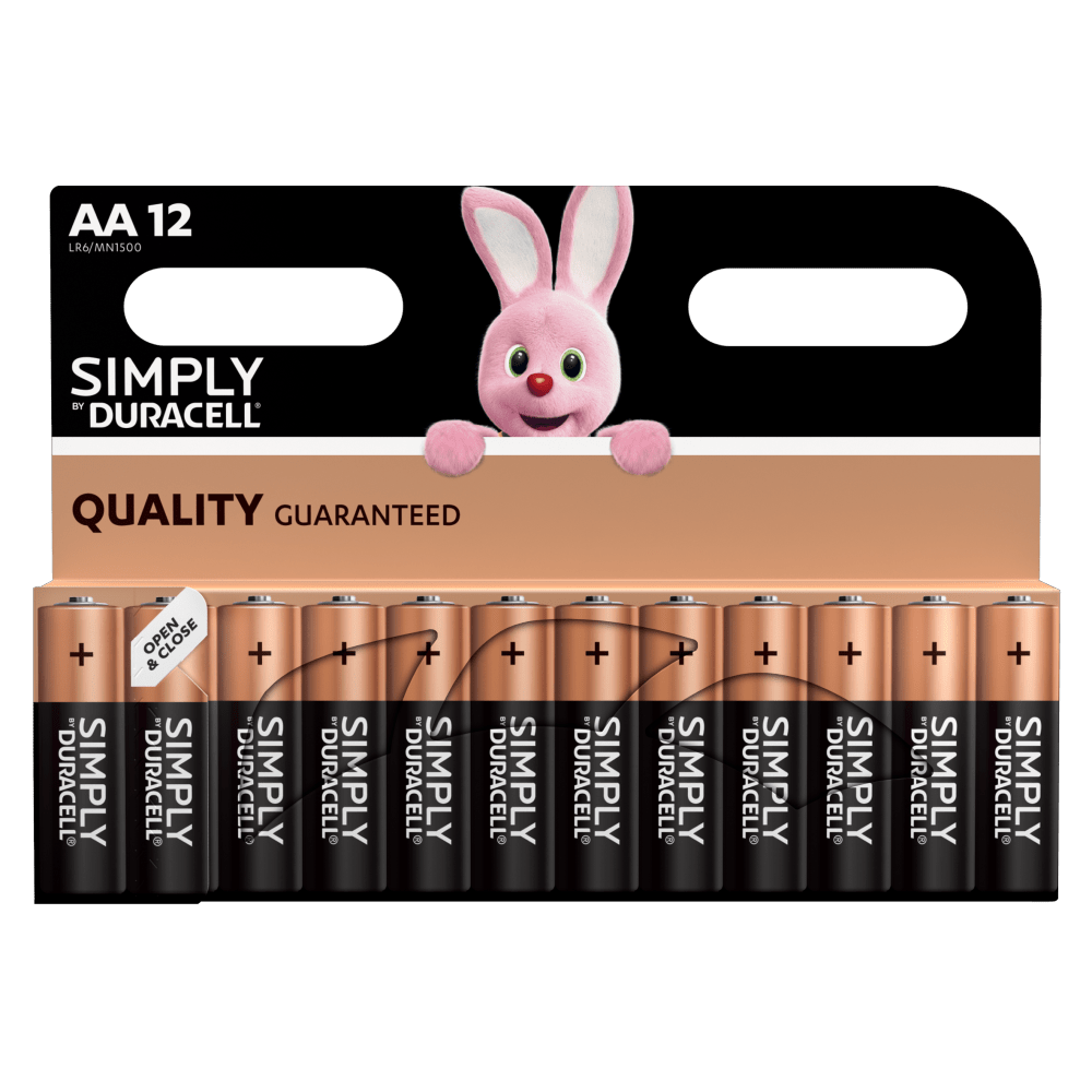 Duracell Alkaline Gewoon AA-formaat batterijen in 12-delige verpakking