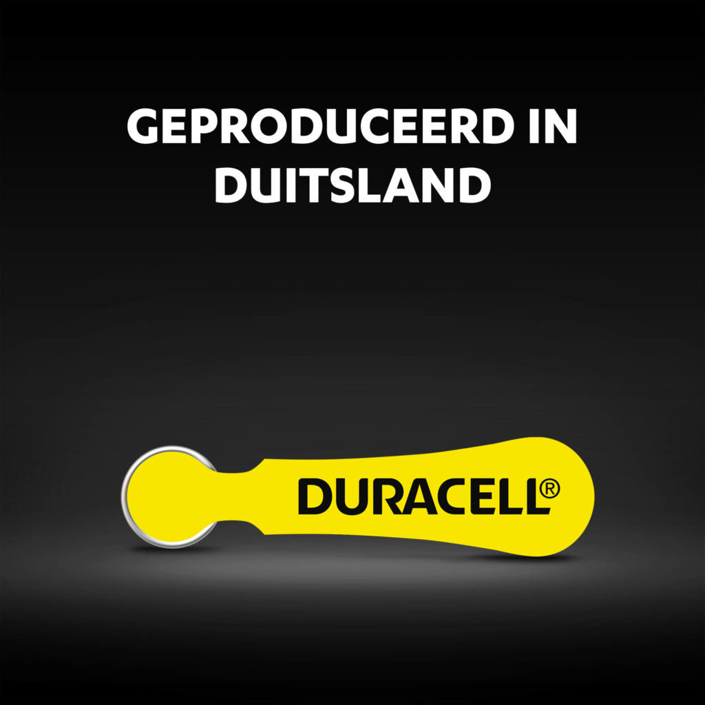 Duracell hoortoestelbatterijen gemaakt in Duitsland