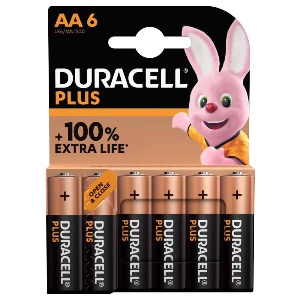 Duracell Type Plus 1.5V AA-batterijen Pakket van 6 stuks