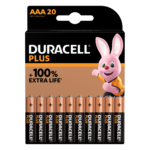 Duracell Plus Alkaline AAA 1.5V batterijen 20 stuks pack