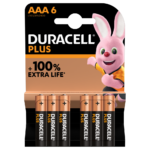 Duracell Plus Alkaline AAA 1.5V batterijen 6 stuks pack