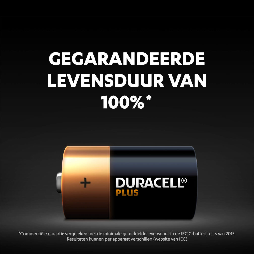 Duracell Plus C-batterijen hebben tot 50% meer vermogen